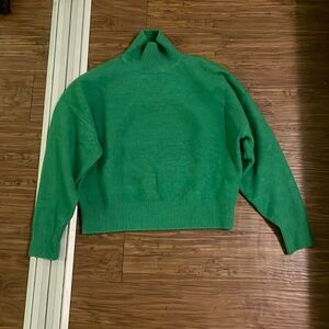 Green Zara turtleneck sweater